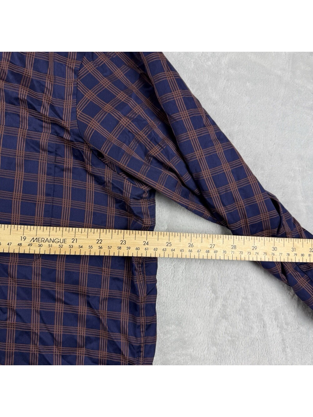 Proper Cloth Men Button Down Dress Shirt Plaid 17.5 Pure Cotton 100 2 Ply Office - Picture 5 of 10